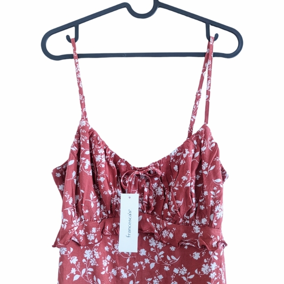 FRANCESCA'S COLLECTIONS Seth Red Floral Mini Dress Size Medium - Picture 6 of 8